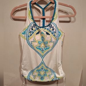 Athleta Women's Medallion Print Racerback Tankini Swim Top Sz S-Beach Vacation